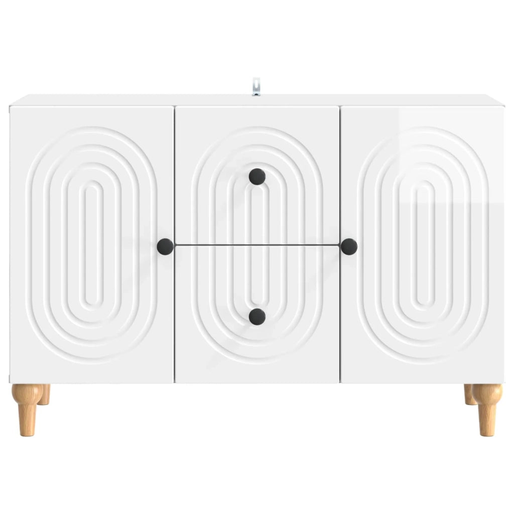 Mobile TV Bianco Lucido 89 x 34,5 x 60 cm Legno ingegnerizzato