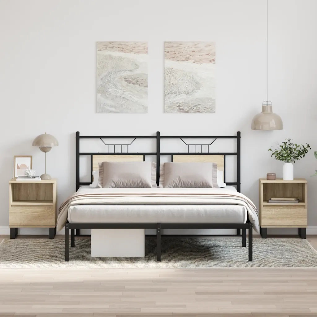 Set di 2 Comodini | Armadio da Notte | Mobiletto da notte Rovere Sonoma 40x35x50 cm in Legno Multistrato