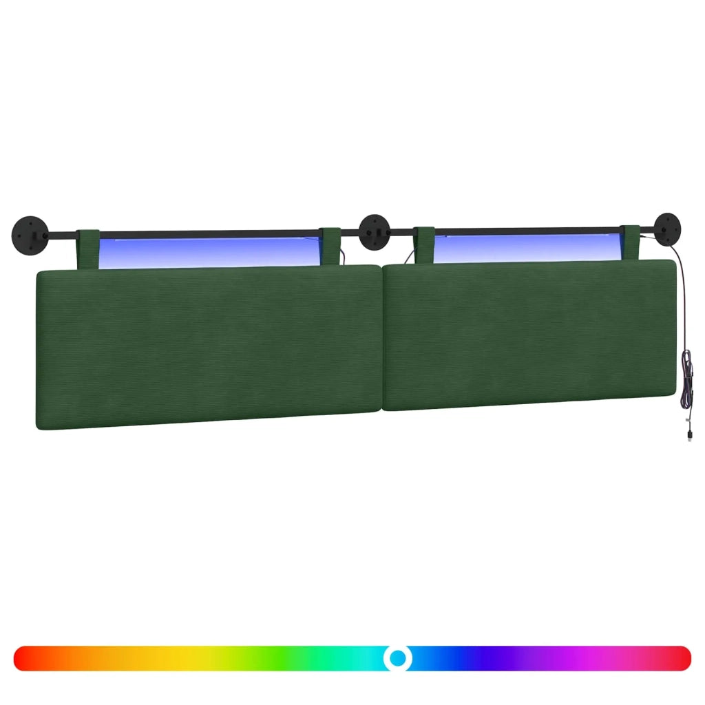 Testiera sospesa Con luce LED Verde Giungla Tessuto in Cords