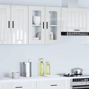 Pensile da Cucina con Porta in Vetro Porto Bianco Lucido 854149