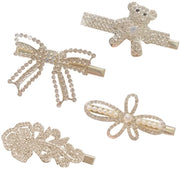 Accessori per Bambine/Donne - Clip per Capelli con Perle - Accessori per Feste Decorative - Matrimonio - 4 Stili - Clip per Capelli