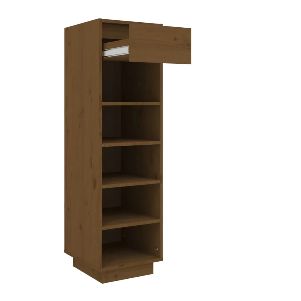 Scarpiera mobiletto portascarpe mobile per ingresso/corridoio/soggiorno 30 x 34 x 105 cm legno massello di pino marrone 02_0021877