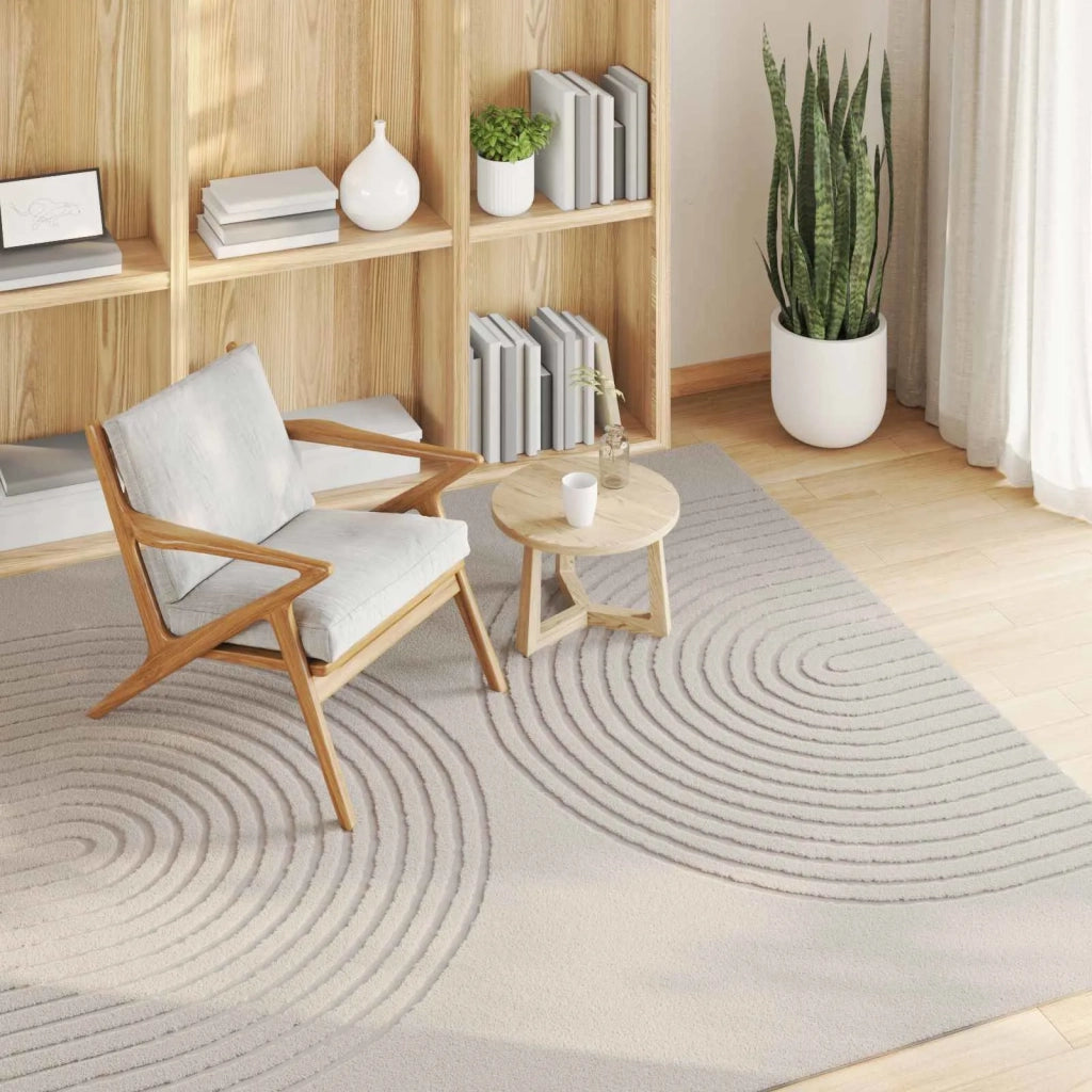 Tappeti per area Quadrato GALATI Crema 120 x 120 cm Poliestere 42022798