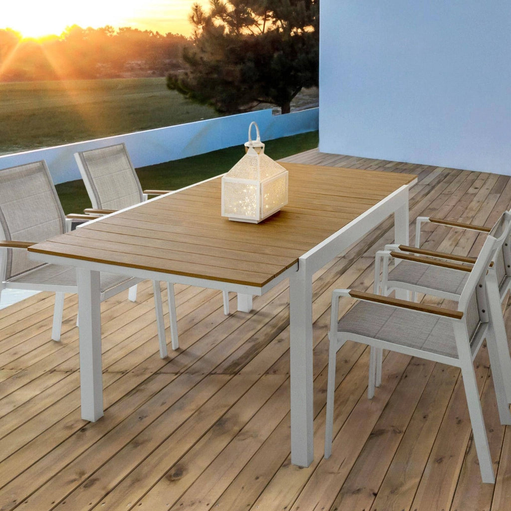Tavolo SICILIA BIANCO doghe EFFETTO LEGNO