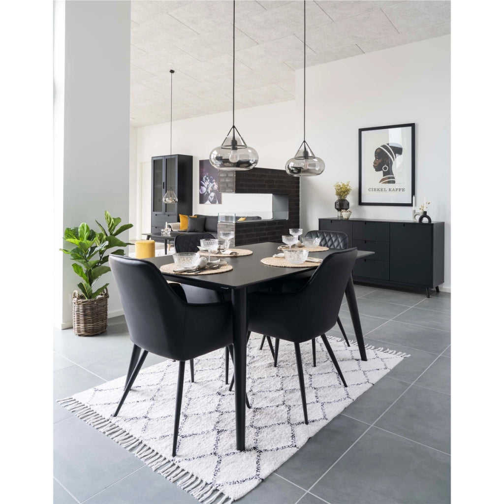 Set di 2 Sedie Harbo 4, Nero, Similpelle, 65x57x87 cm