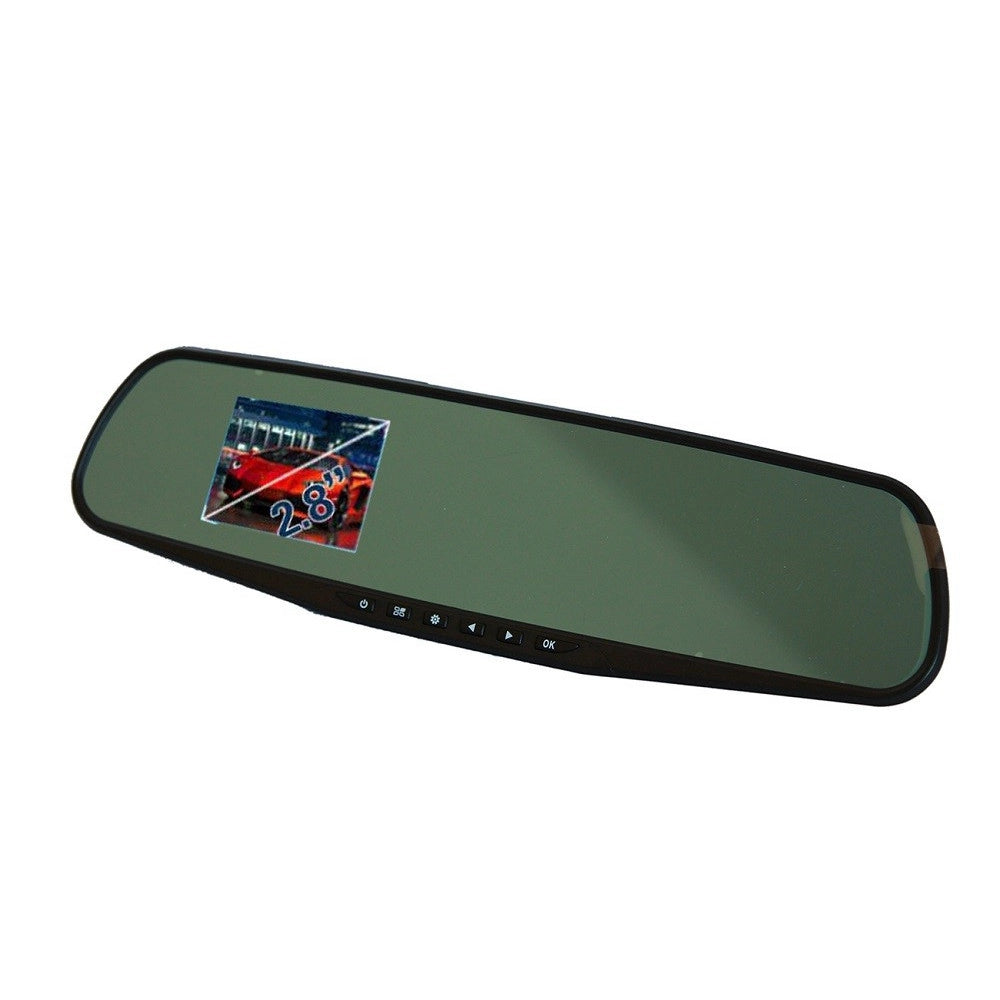 Trade Shop - Specchietto Retrovisore Monitor Dvr Registra Video Telecamere Frontale 120° 2.8" -