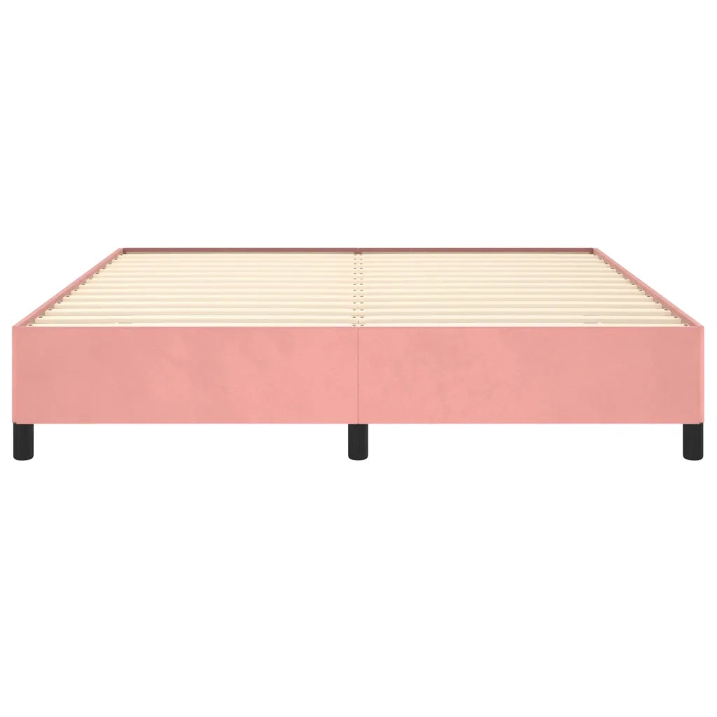 Letto matrimoniale | Letto per adulti | Giroletto Rosa 160x200 cm in Velluto