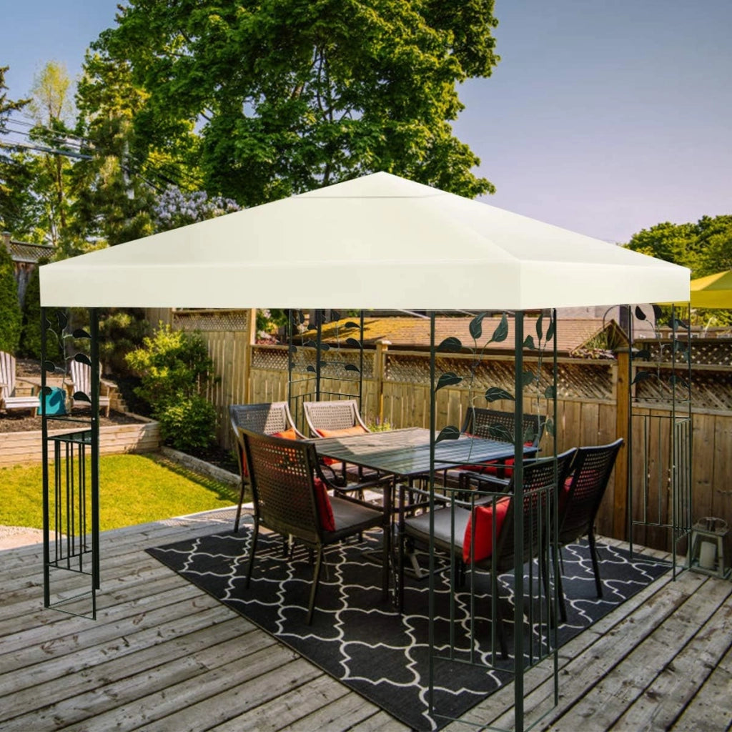Copertura per Gazebo Tetto Ricambio per Gazebo Tetto del Padiglione 3x3 m (Beige)