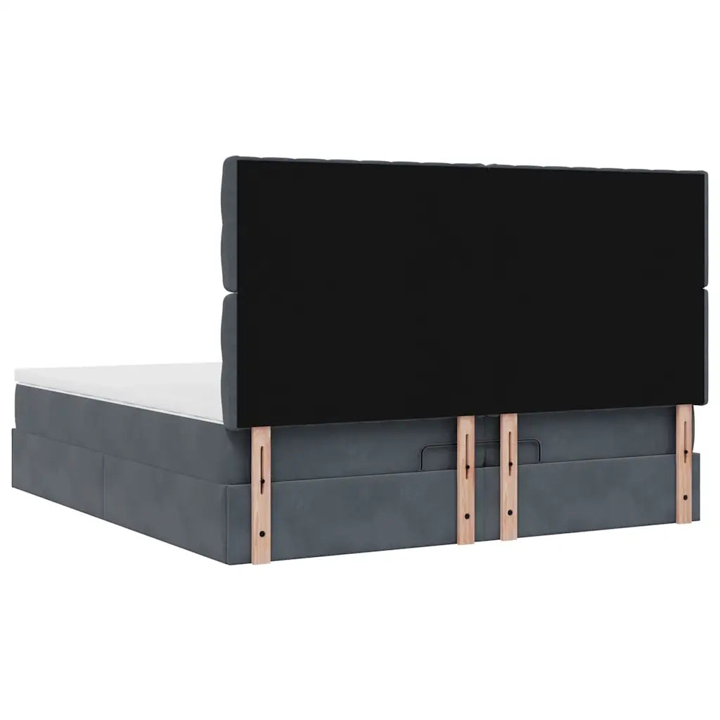 Struttura Letto Pouf con Materassi 200x200 cm Velluto 3314415