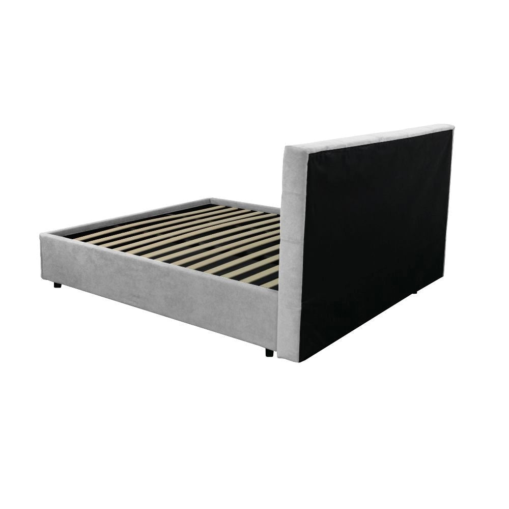 Letto singolo con contenitore Ascoli 102x210x124H tessuto Enjoy grigio