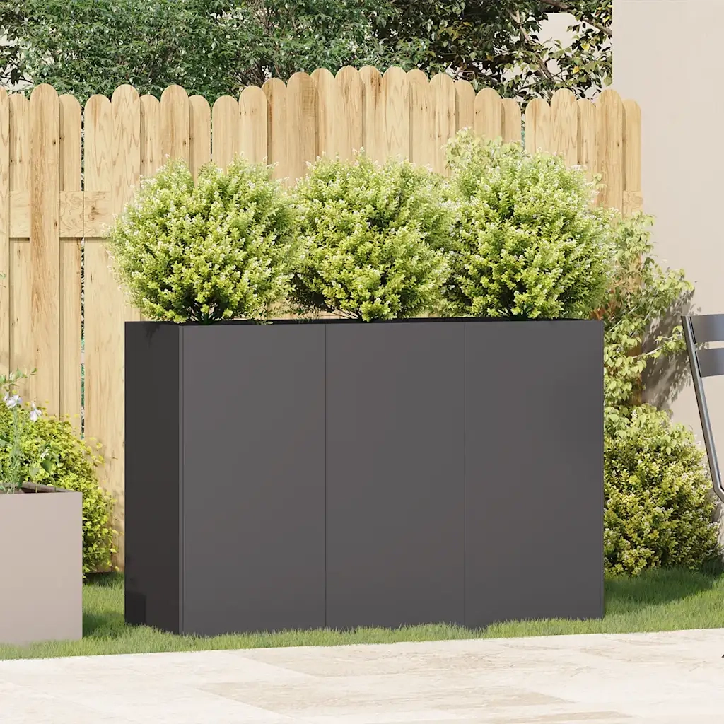Fioriera Nera 120x40x80 cm in Acciaio Laminato a Freddo 860717