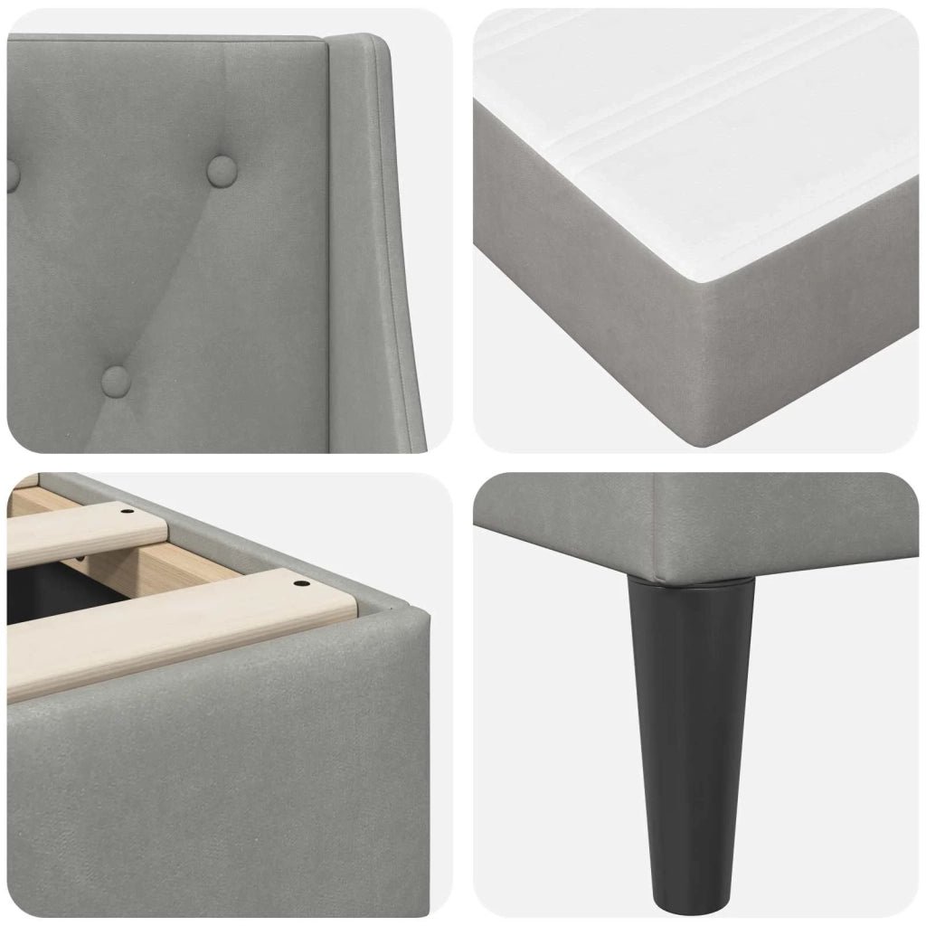 Struttura letto con materasso Grigio chiaro 90 x 200 cm Velluto 3414771