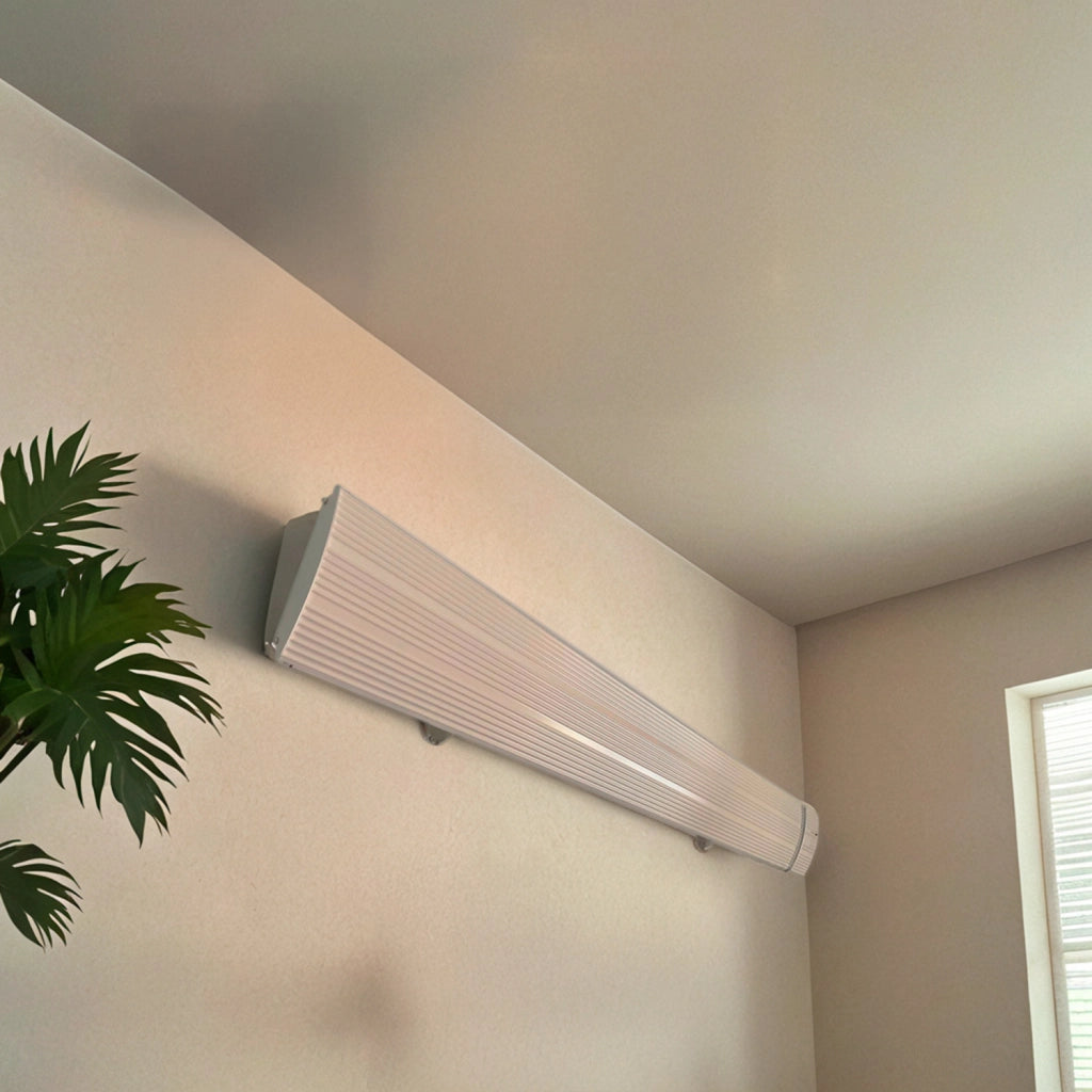 Mpc Marbella 1500w Riscaldatore a Infrarossi In Ceramica Da 1500w Bianco Nessuna Emissione Di Luce Elemento Riscaldante In Lega Di Alluminio Estruso Rivestimento Ceramico Telecomando Ip65
