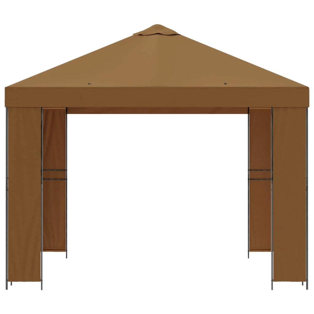 Gazebo 3 x 3 m Beige Poliestere e Acciaio 190 900349