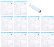 Set di sacchi a vuoto 10 pezzi - Resistenti all'umidità - Riciclabili - Pannelli di filamento - Estrattore di aria con pompa - Alta qualità - Borse di stoccaggio