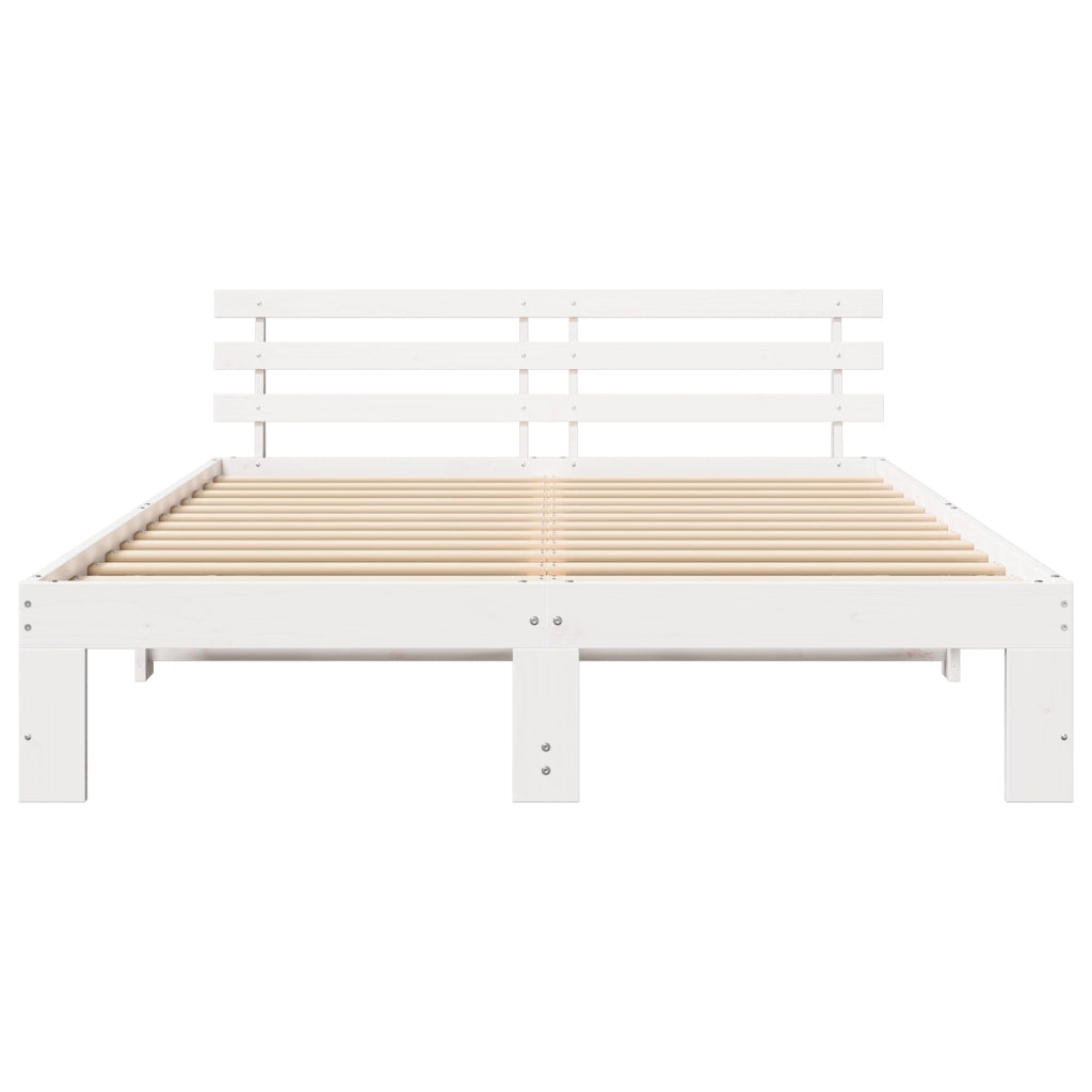 Struttura Letto Bianca in Legno Bianca Legno 150 x 200 cm