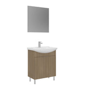 Set mobile lavabo con specchio (2 pezzi) "Purus 65" - 65 x 50 x 83 cm - Rovere