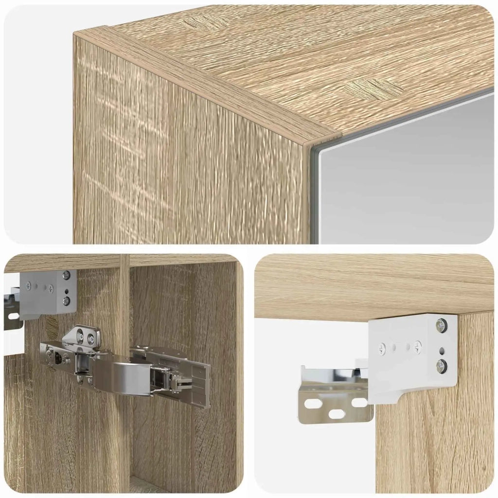 Mobiletto per specchio da bagno Rovere Sonoma 60 x 14.5 x 70 cm 889185