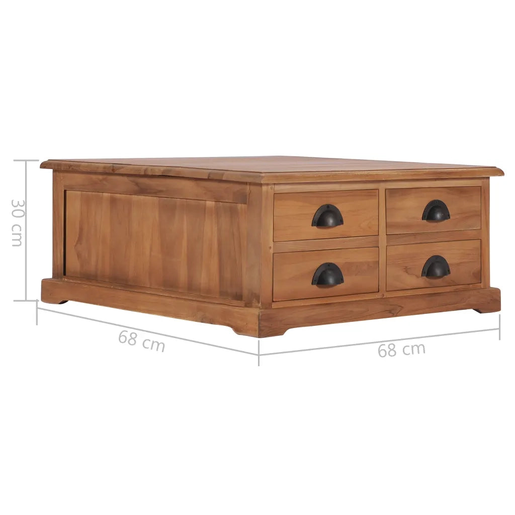 Tavolino da salotto | Tavolino da caff¨¨ | Tavolino da Soggiorno 68x68x30 cm in Legno Massello di Teak
