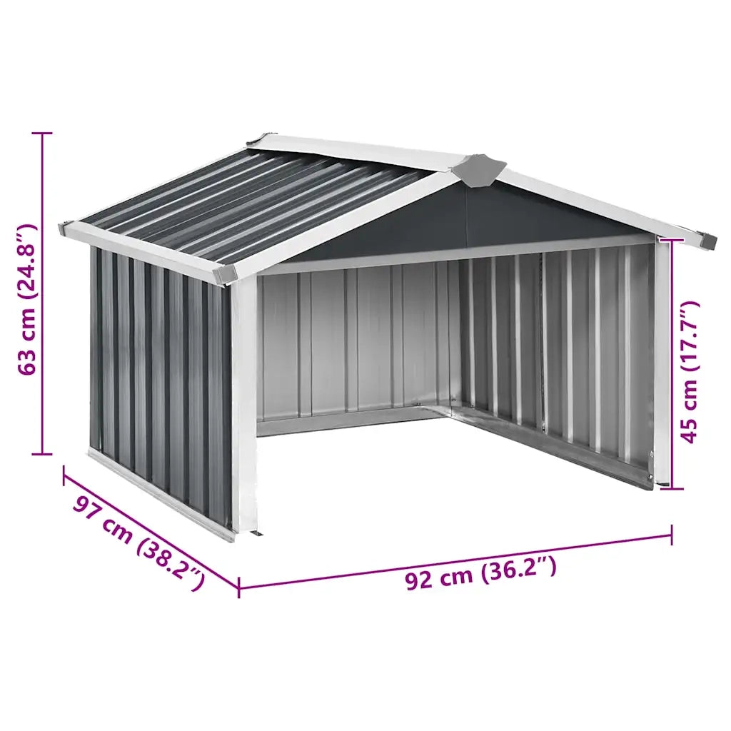 Capanno per Robot Tosaerba 92x97x63cm Acciaio Zincato Antracite cod mxl 65909