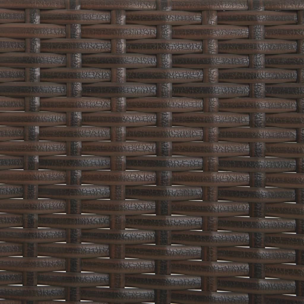Panca da giardino mobile da giardino per esterni terrazza a 3 posti con cuscini 140 x 51 x 85 cm resina intrecciata marrone 02_0011790