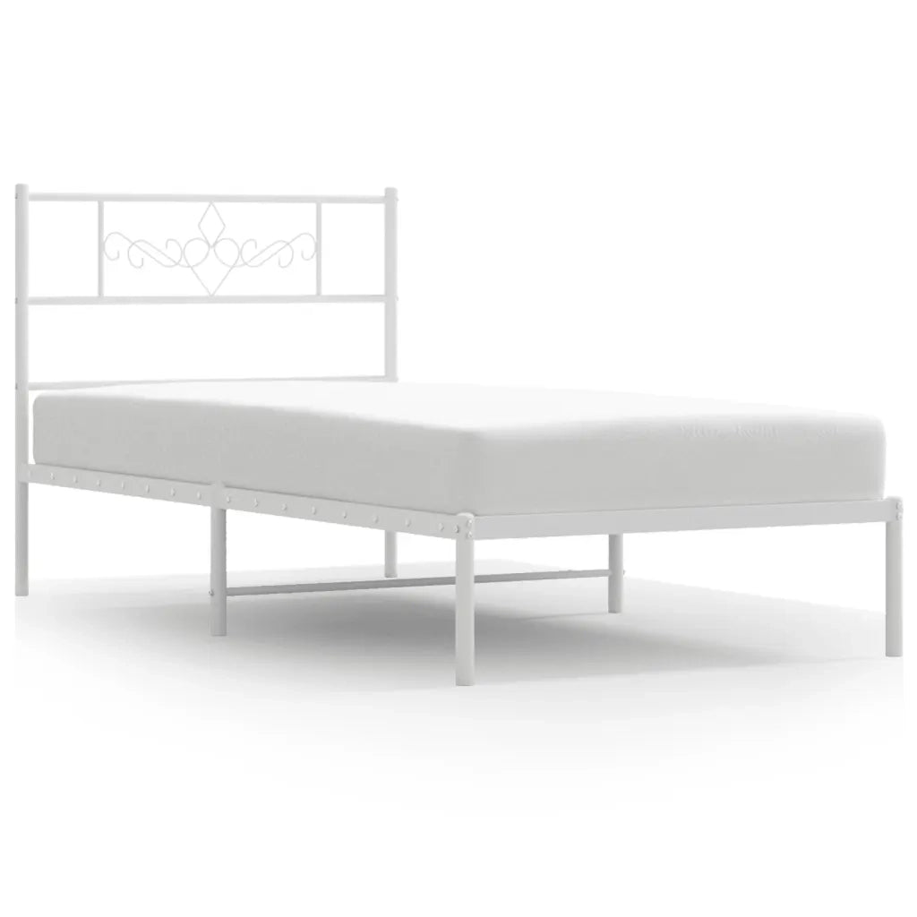 Giroletto senza Materaso con Testiera Metallo Bianco 75x190 cm 355306