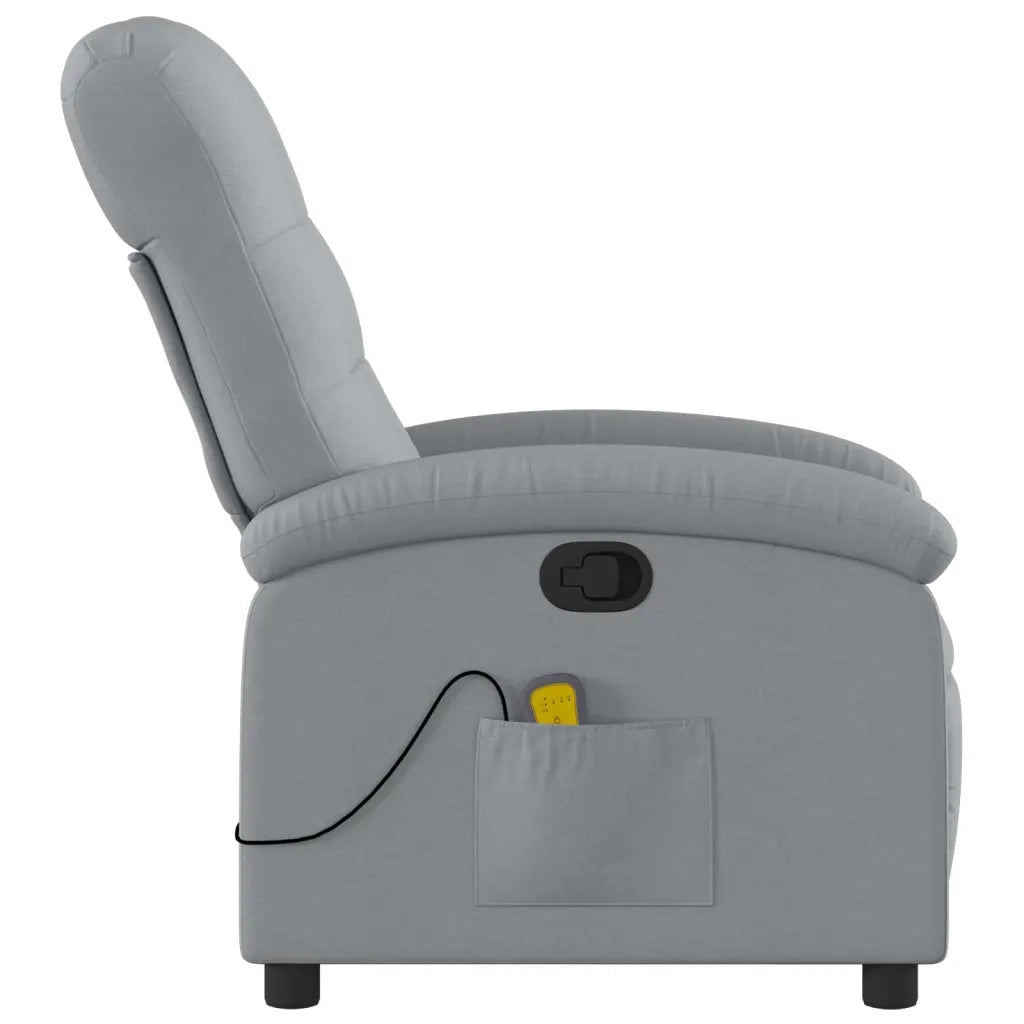 Poltrona reclinabile massaggiante in Tessuto Grigio Chiaro 3205868