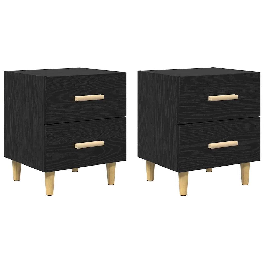 Armadietto per letto 2 pz Rovere Nero 40 x 35 x 47.5cm CFW9456257