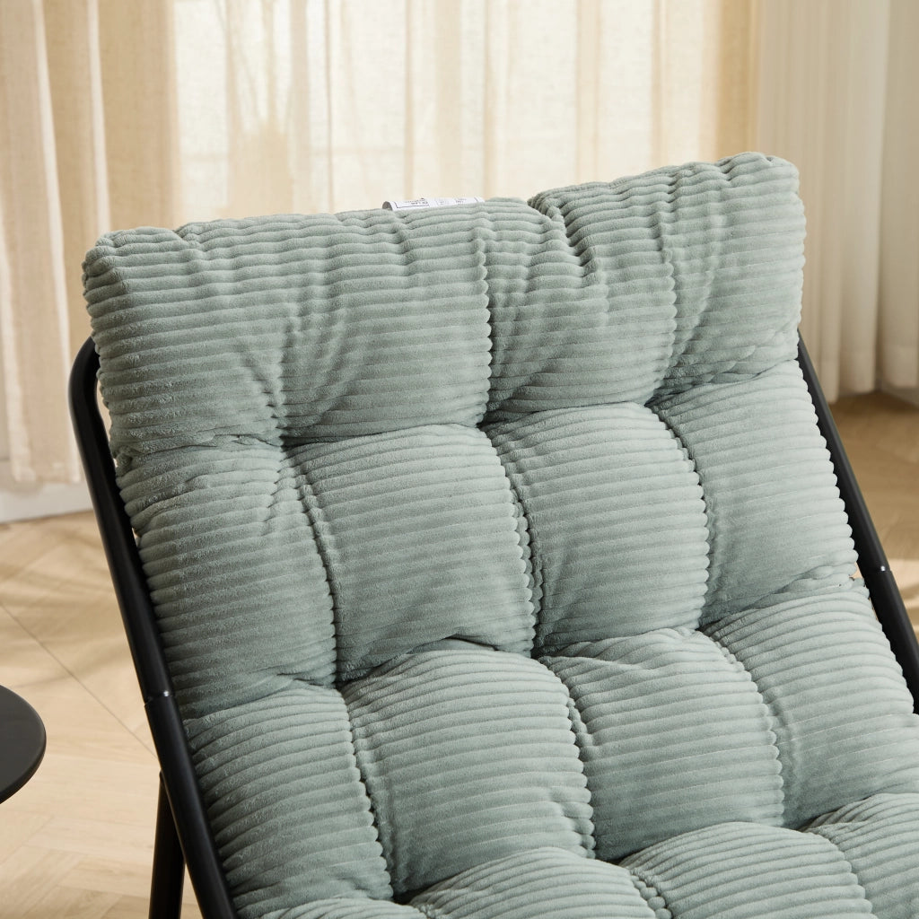POLTRONA da esterno con pouf 65x78x86 cm in acciaio verde chiaro