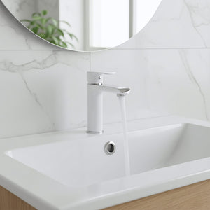 Rubinetto Da Lavabo Rea Bloom White Chrom Low