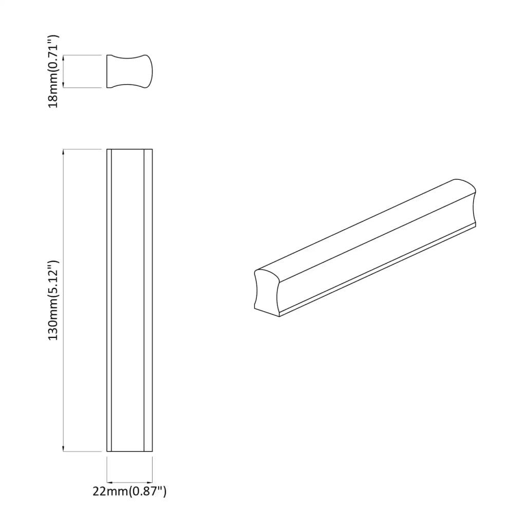 Maniglia Dritta 587 pz Colore Legno Naturale 130 x 25 x 30 mm CFW8343463