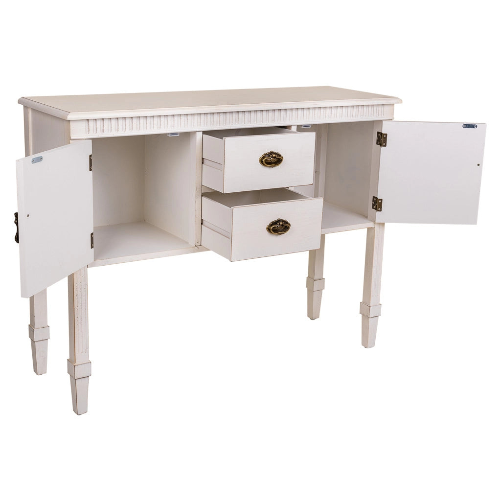 Credenza in legno bianco 108x36x82h