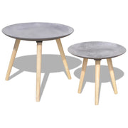 Set Tavolini da Salotto 2 pz 55 cm e 44 cm Grigio Cemento cod mxl 61439