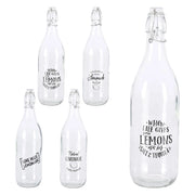BOTTIGLIA IN VETRO 'DECORATA' 1000 ml- 12 pezzi