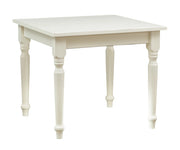 Biscottini Tavolo Country in legno massello di tiglio finitura bianca anticata L90xPR90xH78 cm. Made in Italy
