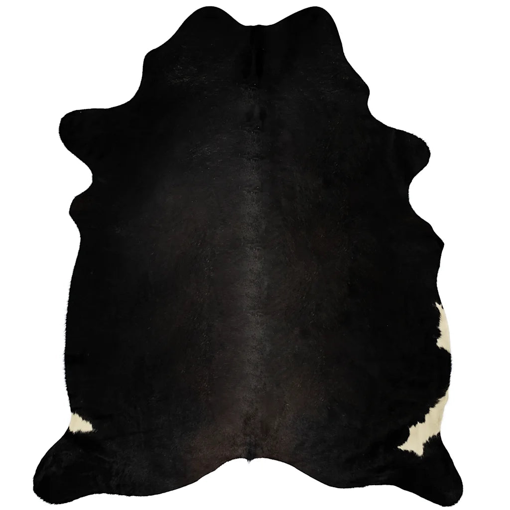 Tappeto del soggiorno | Tappeto in Vera Pelle Bovina Nero 150x170 cm