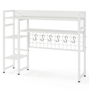 Scaffale da ufficio 94 x 25 x 74 cm con 6 ganci e design moderno in legno ingegnerizzato bianco 20_0018839