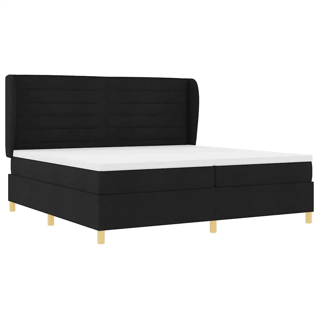 Letto a molle con materasso Nero 200 x 200 cm Tessuto 3340713