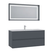 Set mobile lavabo con specchio (2 pezzi) "Nest 121 v2" - 121 x 51 x 55 cm - Antracite opaco