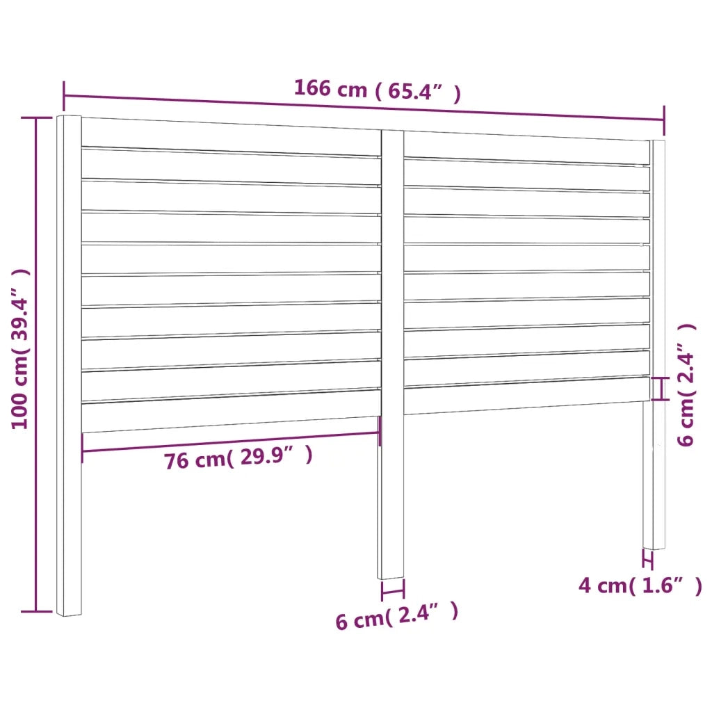 Testiera | Testata per Letto 166x4x100 cm in Legno Massello di Pino