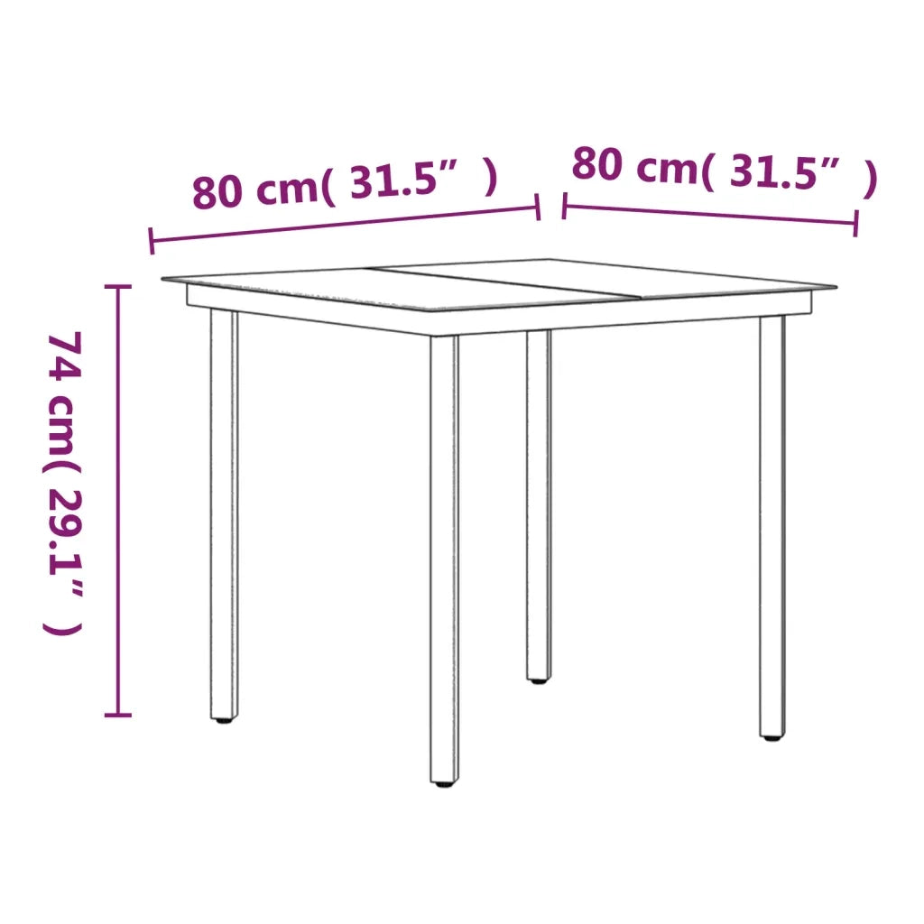 Set da Pranzo da Giardino 3 pz | Set Salotto da Giardino con Cuscini Grigio e Nero