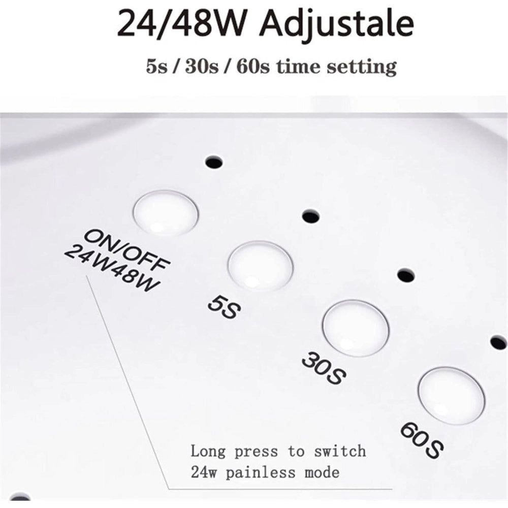 Trade Shop - Lampada Uv Per Nail Art Asciugatura Gel Colata Unghie Con 30led Da 48w Manicure -