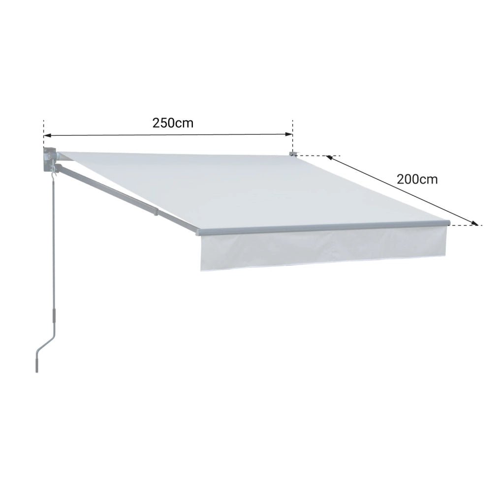 Tessuto per tende da sole SAULE 2,5 × 2m - Tessuto a righe bianco/grigio
