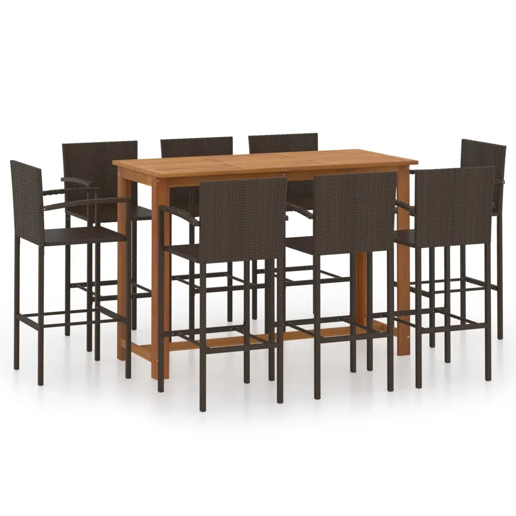 Set Bar da Giardino 9 pz Marrone 3068019