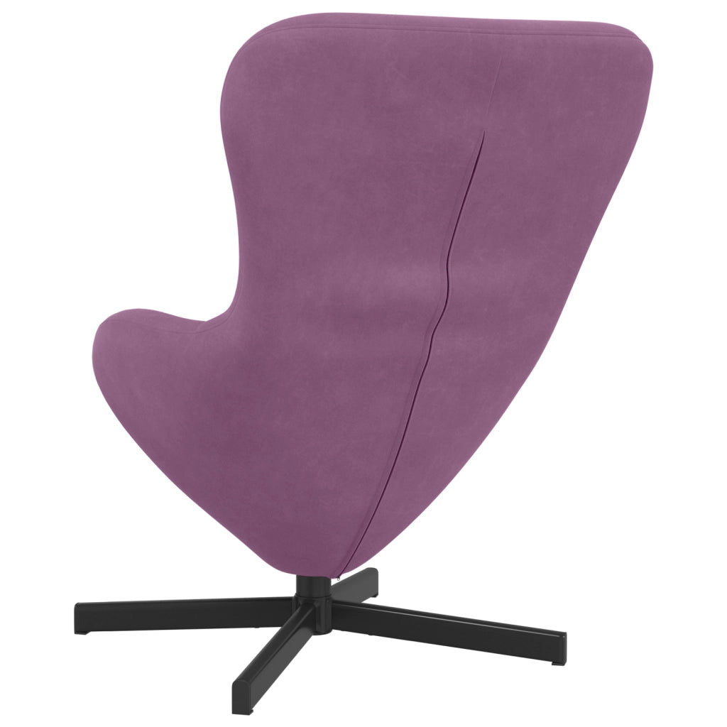 Sedia a Uova in Velluto Viola di