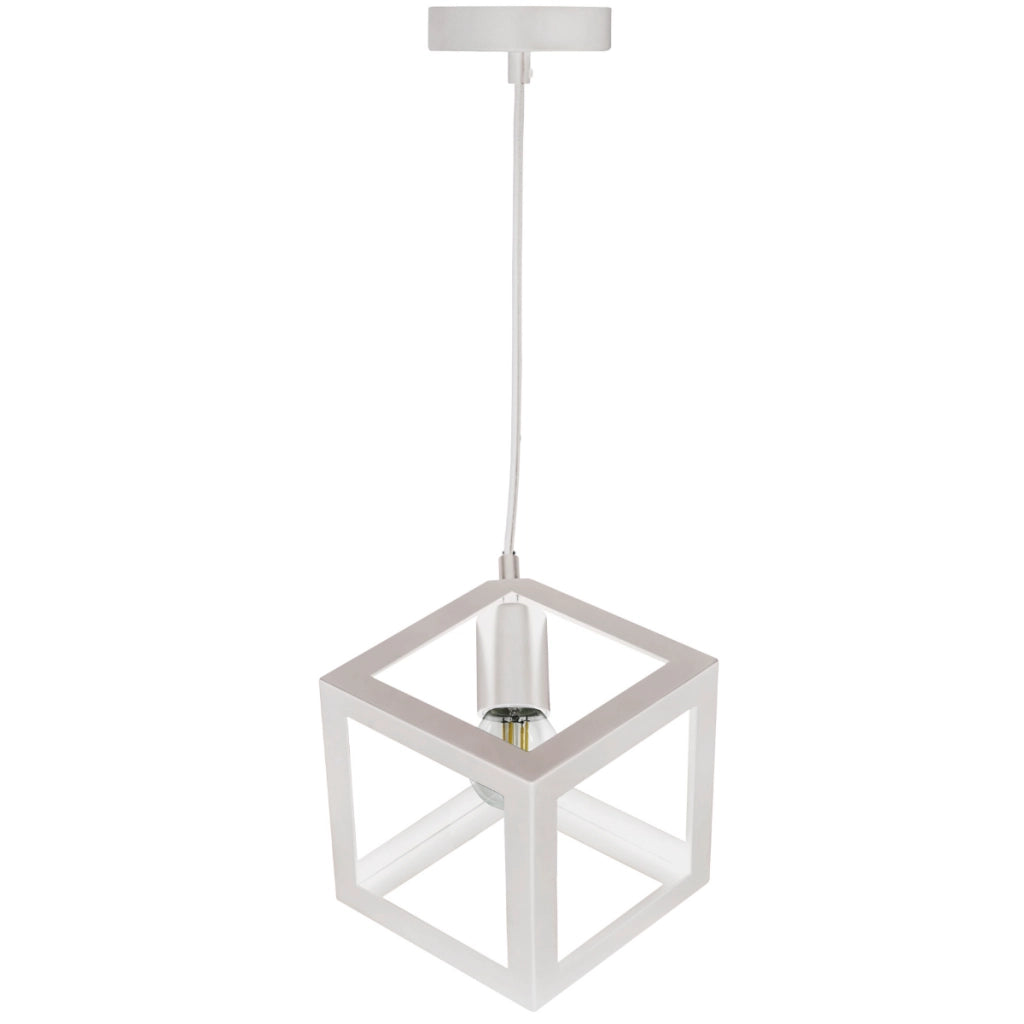 Lampada a sospensione Polux Sweden bianca E27 Ø16 metallo