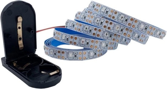 Strisce LED flessibili con LED SMD 2835, illuminazione a controllo da tasti, alimentata da batterie 3V DC, 60 LED per metro, striscia di illuminazione per decorazione domestica, scheda stampata 8mm, 1m e 2m, rosso, 2M.