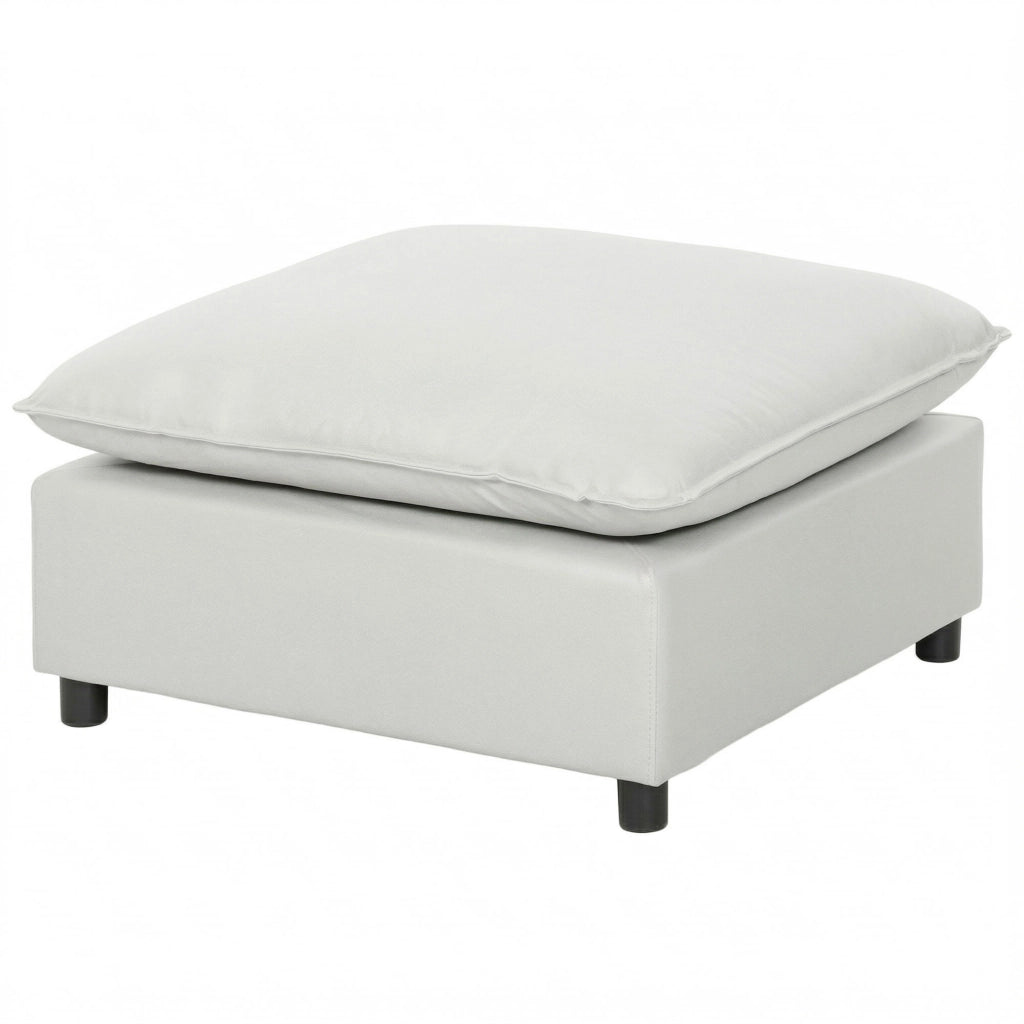 Puff salotto quadrato con piedi plastica ¨C zephmum ¨C 75x75x40 cm grigio