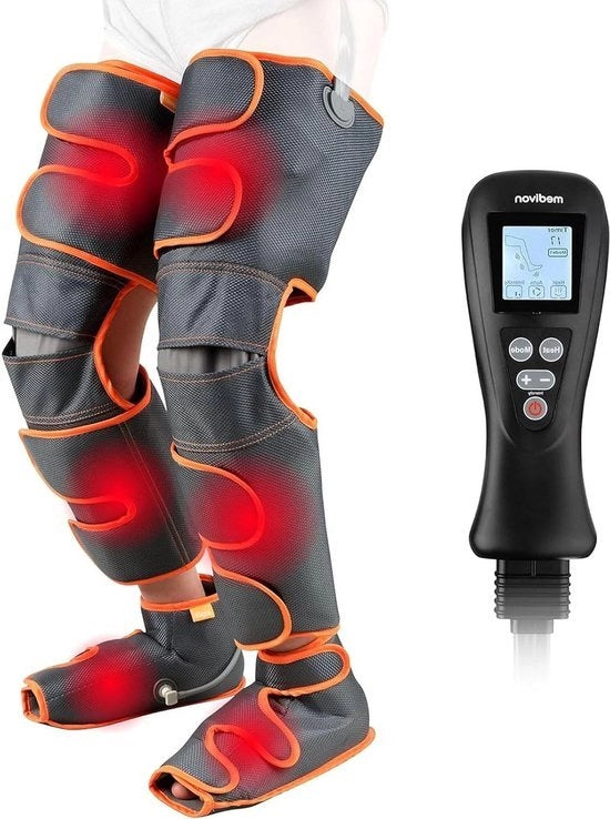 Apparecchio per massaggi ai piedi - Apparecchio per massaggi alla colonna vertebrale con 4 livelli di intensità, forma adattabile, dispositivo per la drenaggio linfatico, massaggi pneumatici con funzione di riscaldamento