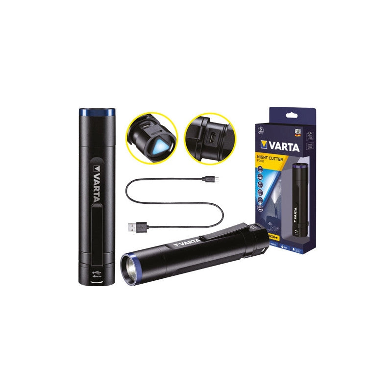 Torcia Varta Night Cutter F20R – 400 lm – Ricaricabile – Fino a 147 m di raggio